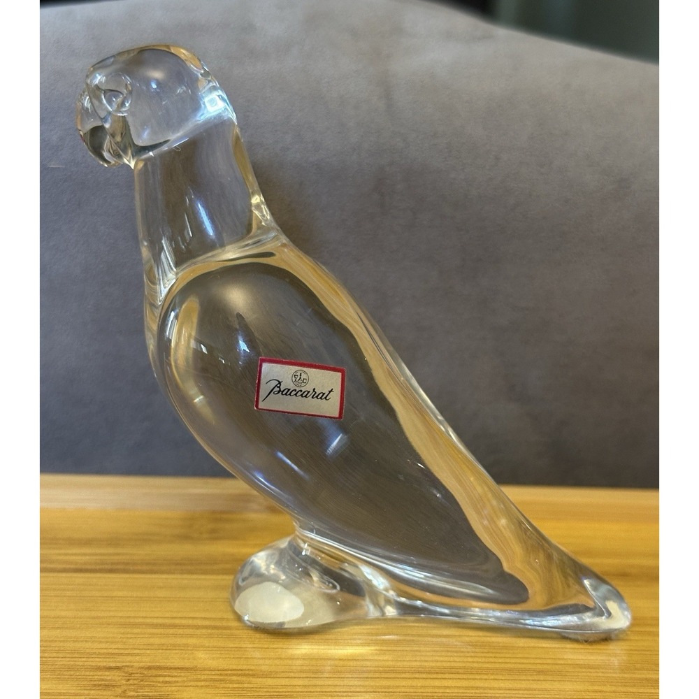 BACCARAT PARROT / 4 Inch Stunning French Crystal Figurine / Oiginal Sticker - Picture 7 of 10